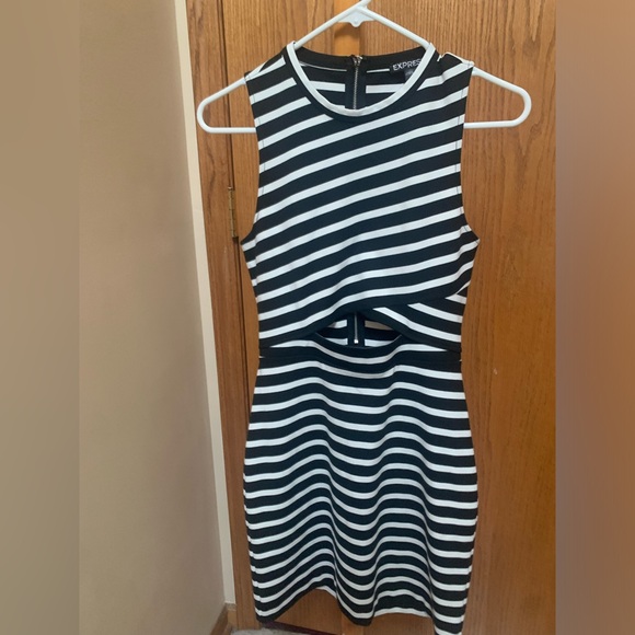 Express stripped fitted dress - Picture 1 of 2